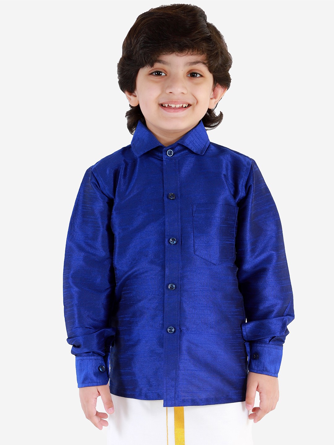 

JBN Creation Boys Blue Regular Fit Solid Formal Shirt