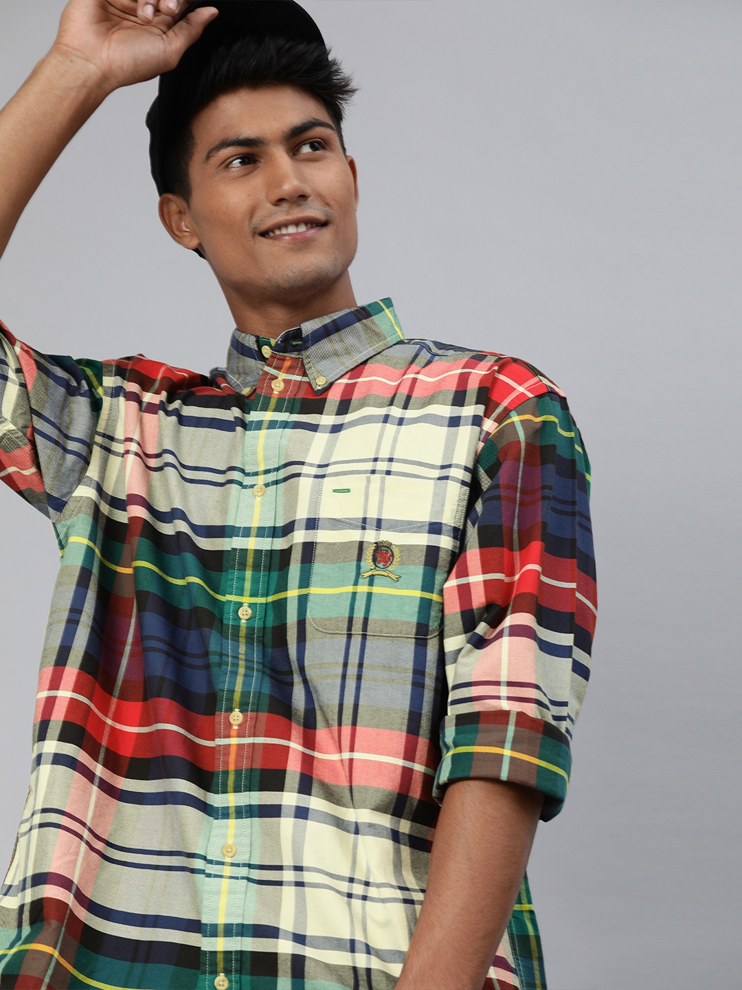 

Tommy Hilfiger Men Multicoloured Regular Fit Checked Casual Shirt, Multi