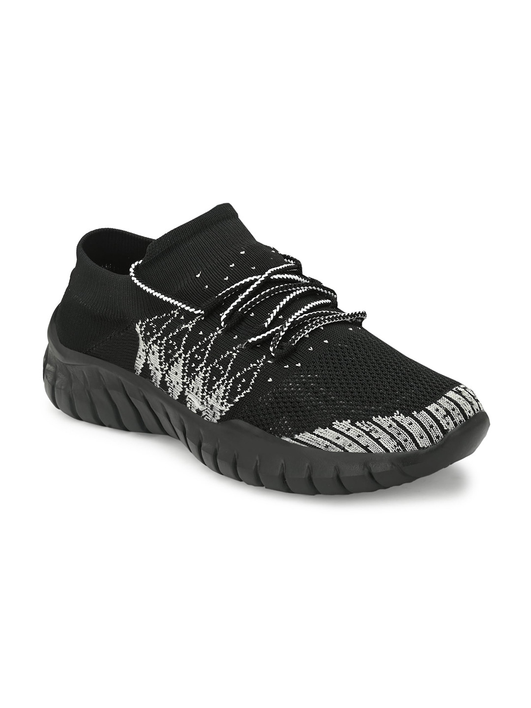 

MENGLER Men Black Mesh Walking Shoes