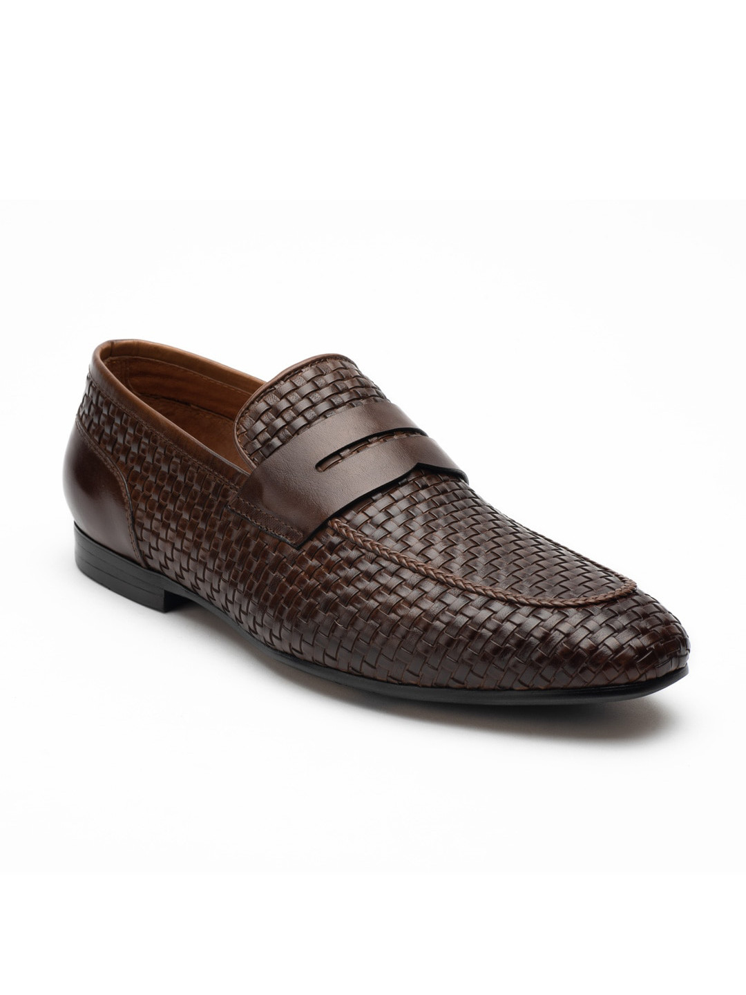 

Heel & Buckle London Men Brown Textured Leather Formal Penny Loafers