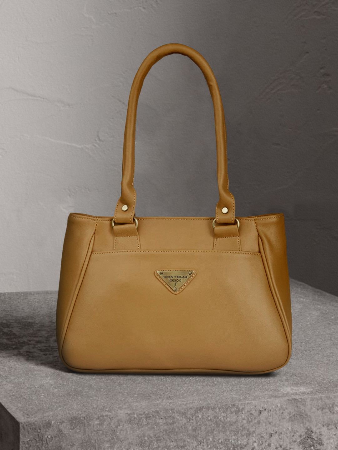 

Fostelo Beige Solid Handheld Bag