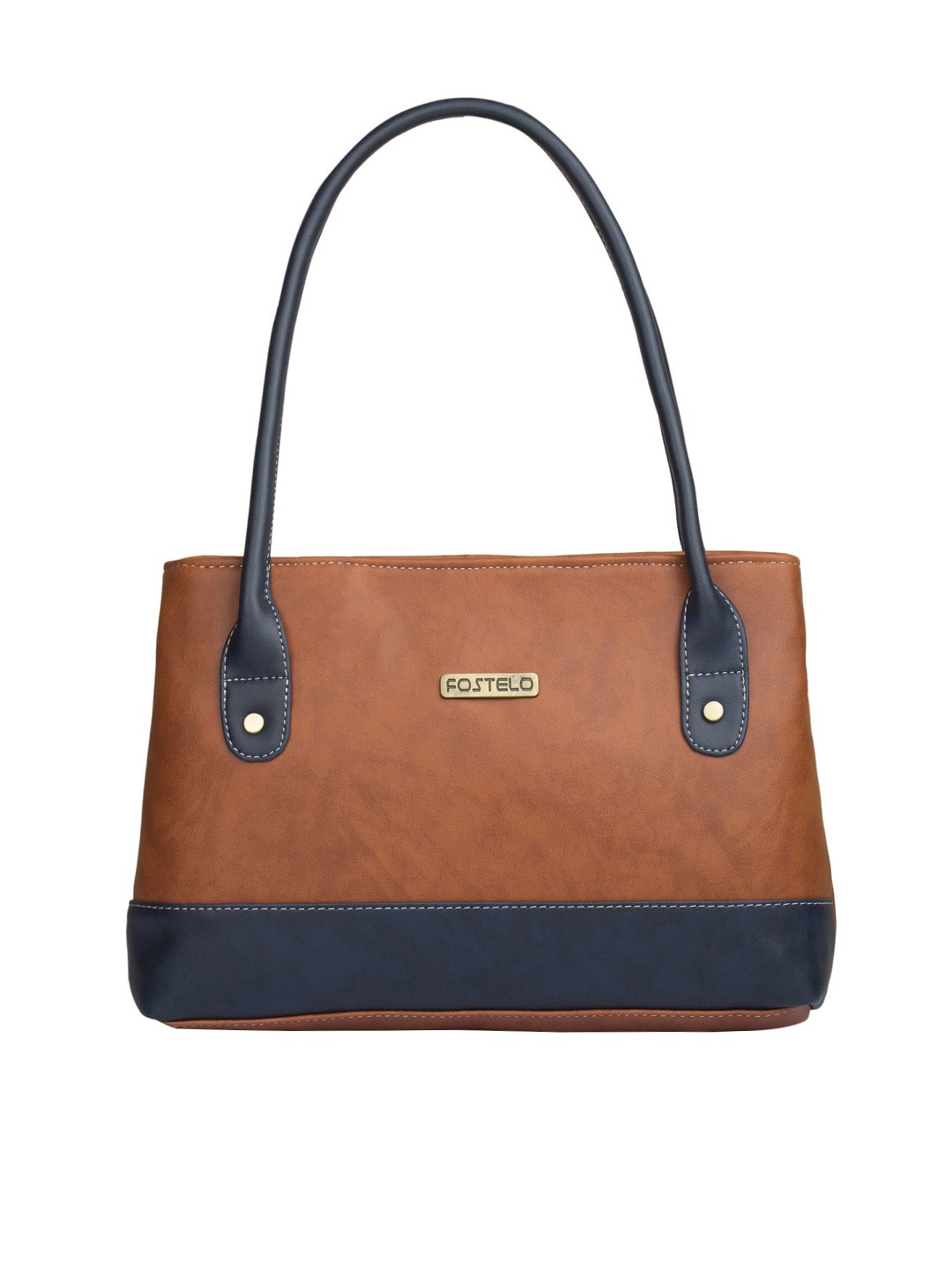 

Fostelo Tan & Blue Colourblocked Shoulder Bag