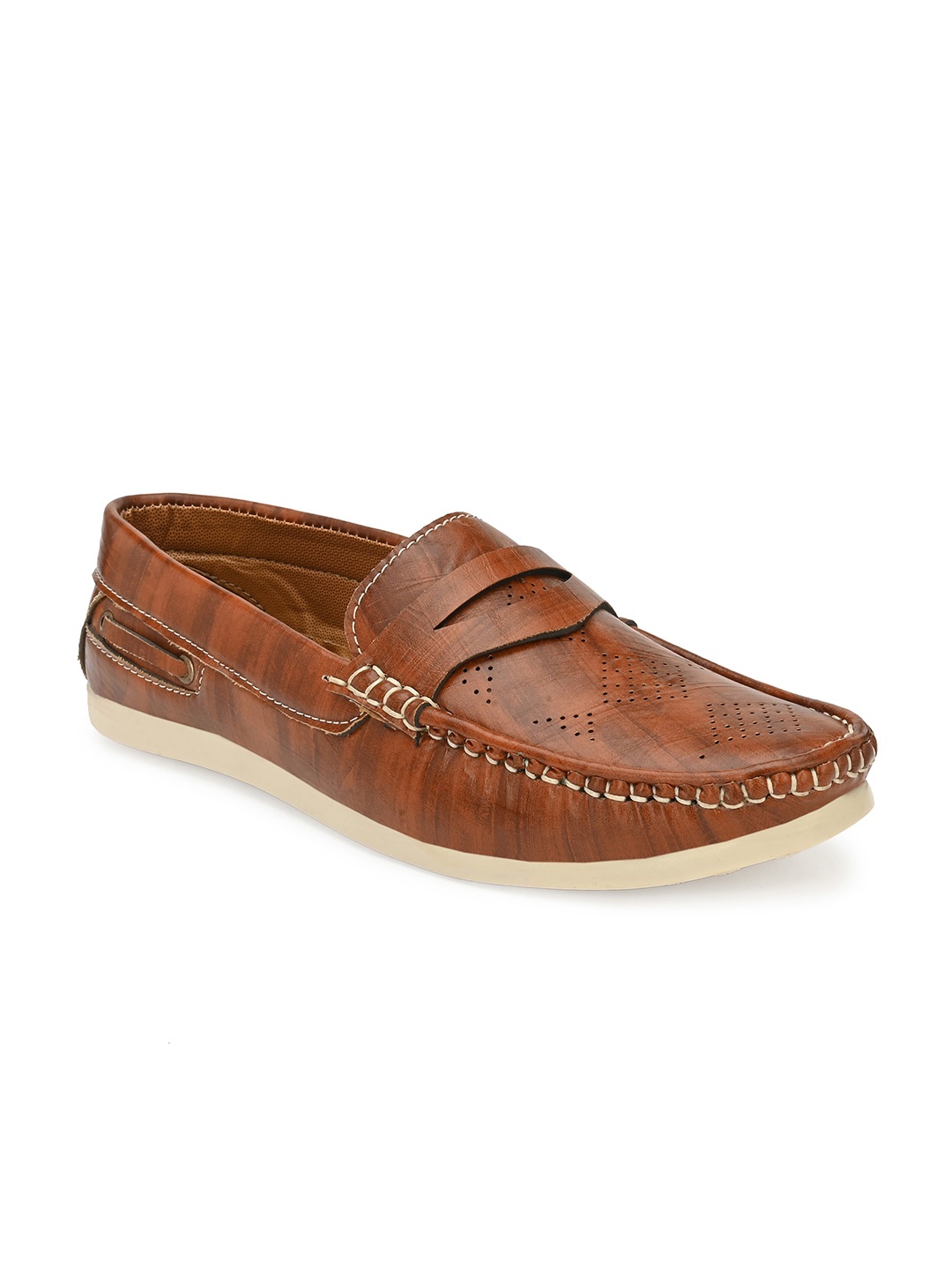 

Provogue Men Tan Brown Solid Loafers