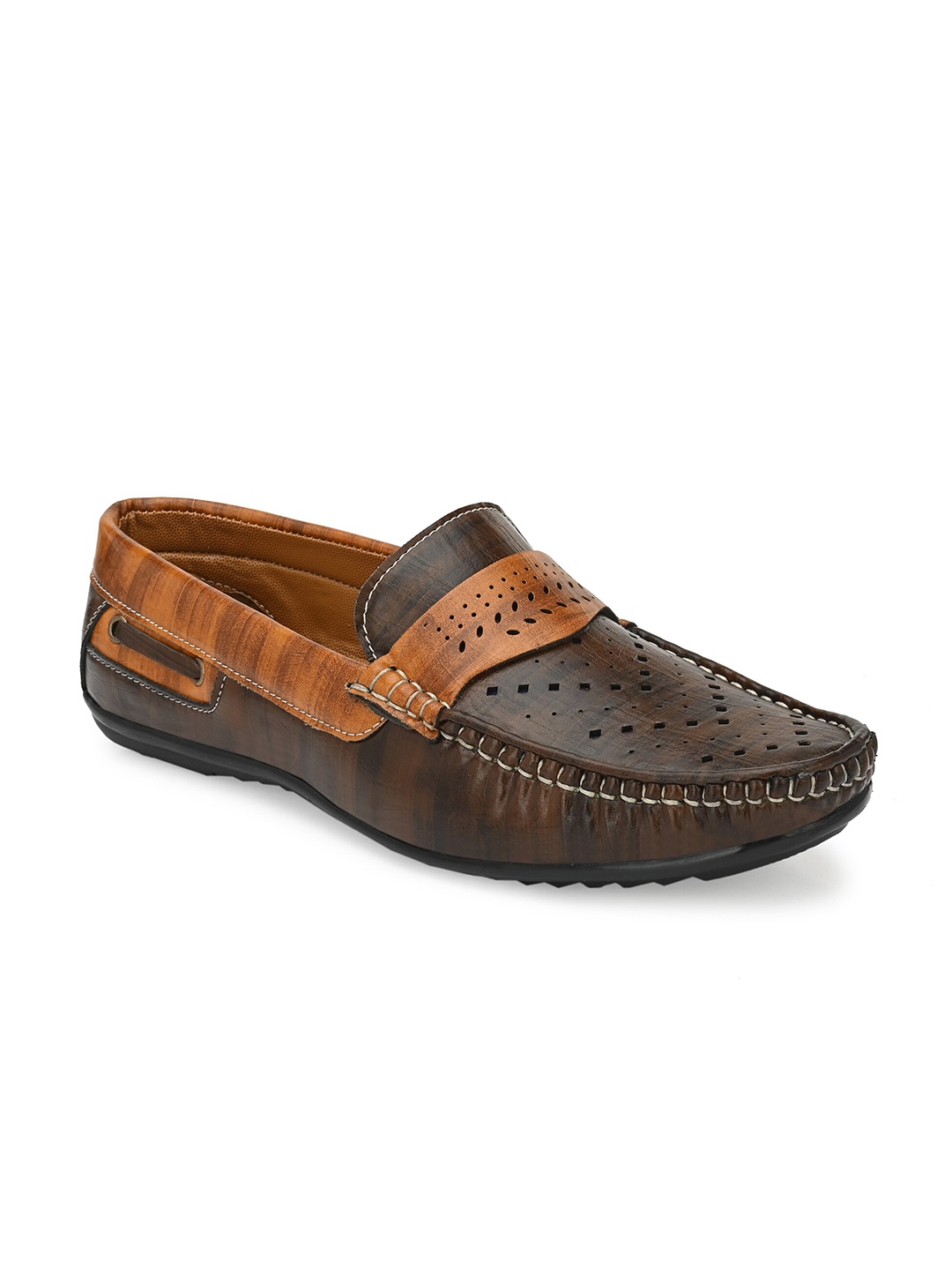 

Provogue Men Brown Perforations Loafers