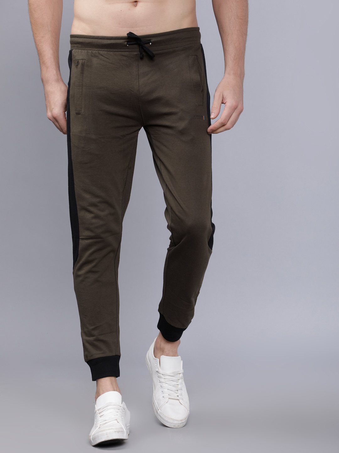 

The Indian Garage Co Men Olive Green Solid Slim-Fit Joggers