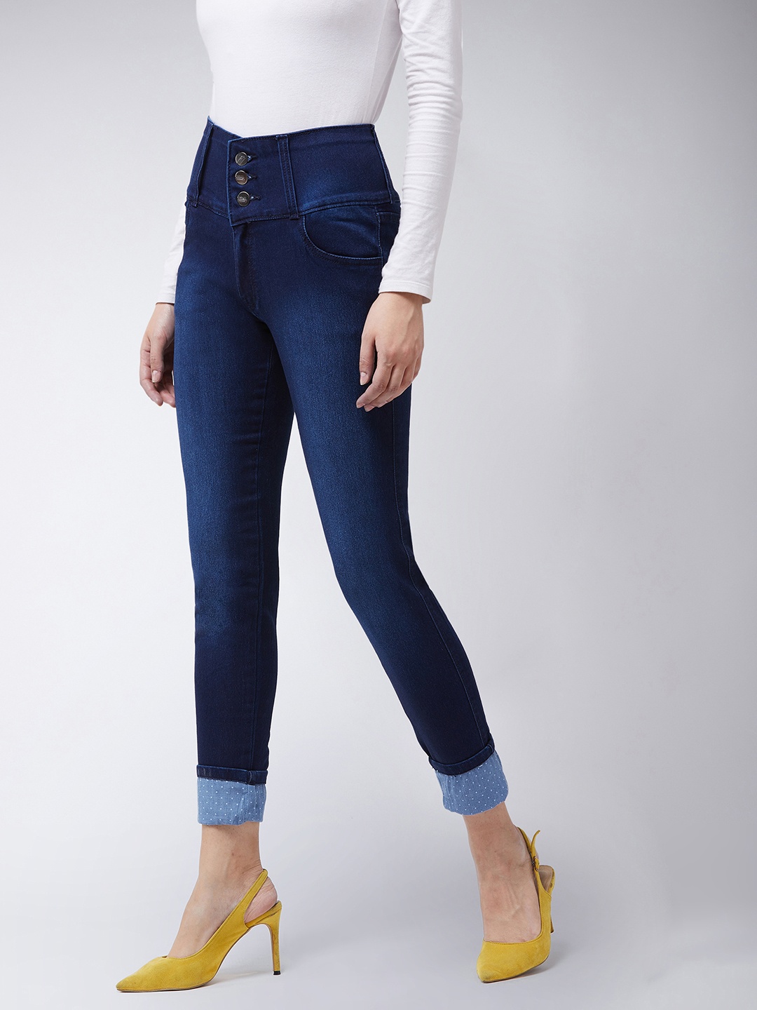 

Miss Chase Women Navy Blue Skinny Fit High-Rise Clean Look Jeans