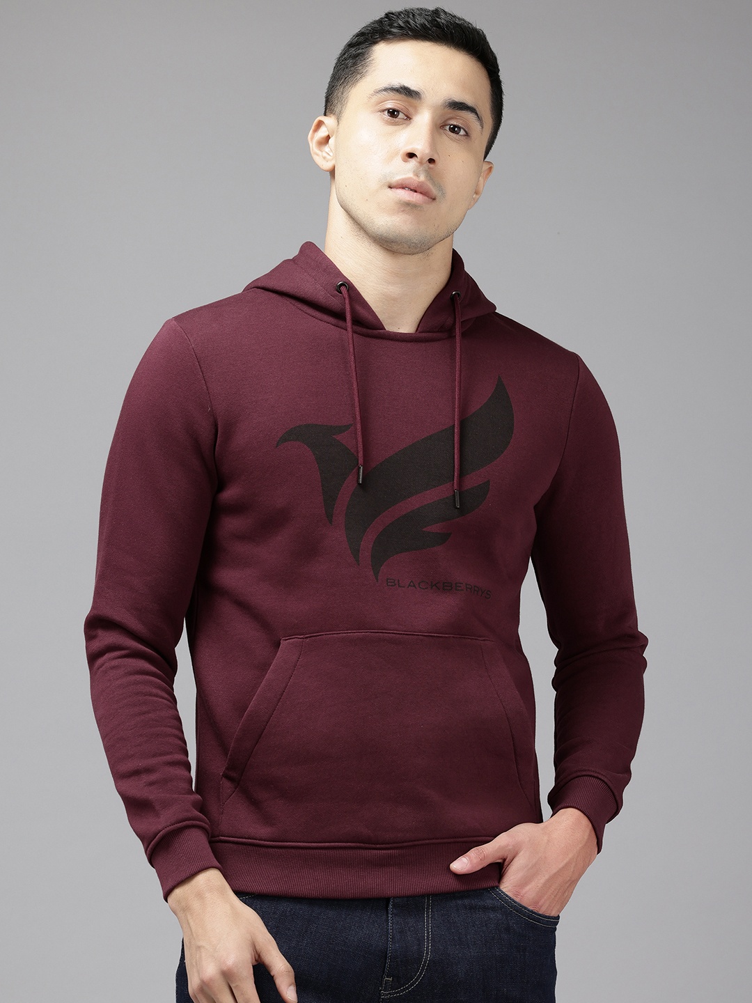 

Blackberrys Graphic Printed Hooded Sweatshirt, Burgundy
