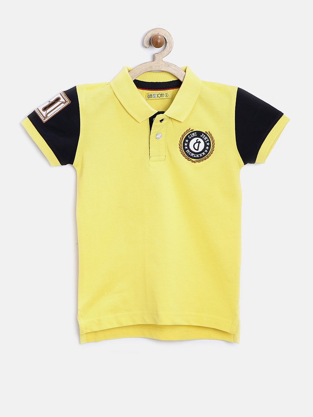 

Gini Jony Boys Yellow Polo Pure Cotton T-shirt