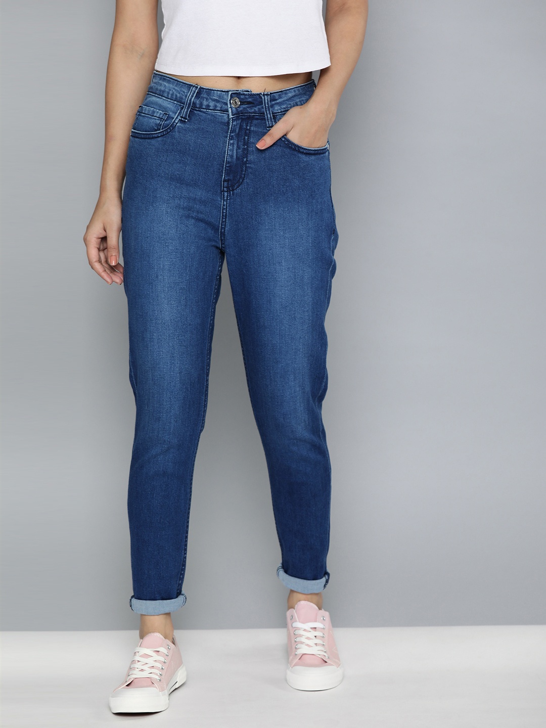 

Harvard Women Blue Regular Fit Mid-Rise Clean Look Stretchable Jeans