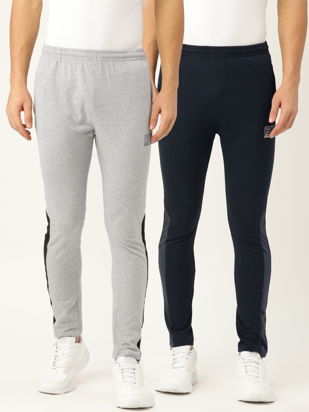 

Proline Active Men Pack of 2 Solid Track Pants, Grey melange