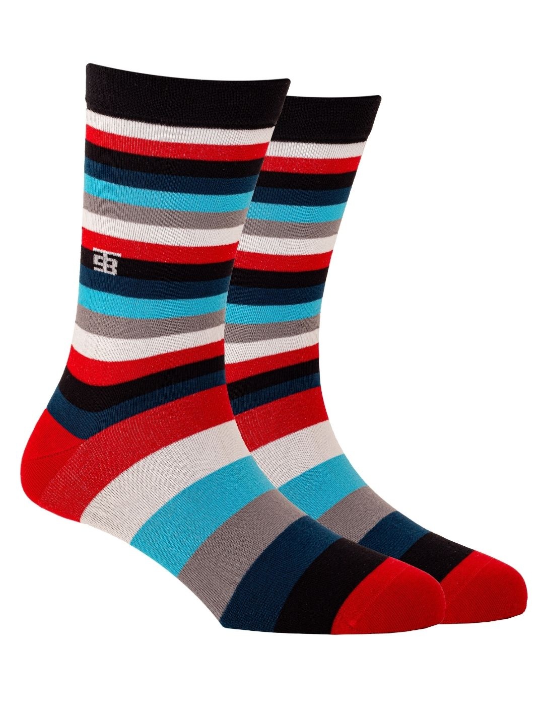 

SockSoho Men Multicoloured Striped Above Ankle-Length Socks, Multi