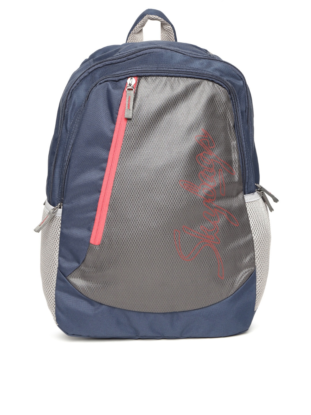 

Skybags Unisex Navy & Grey Colourblocked Backpack, Navy blue