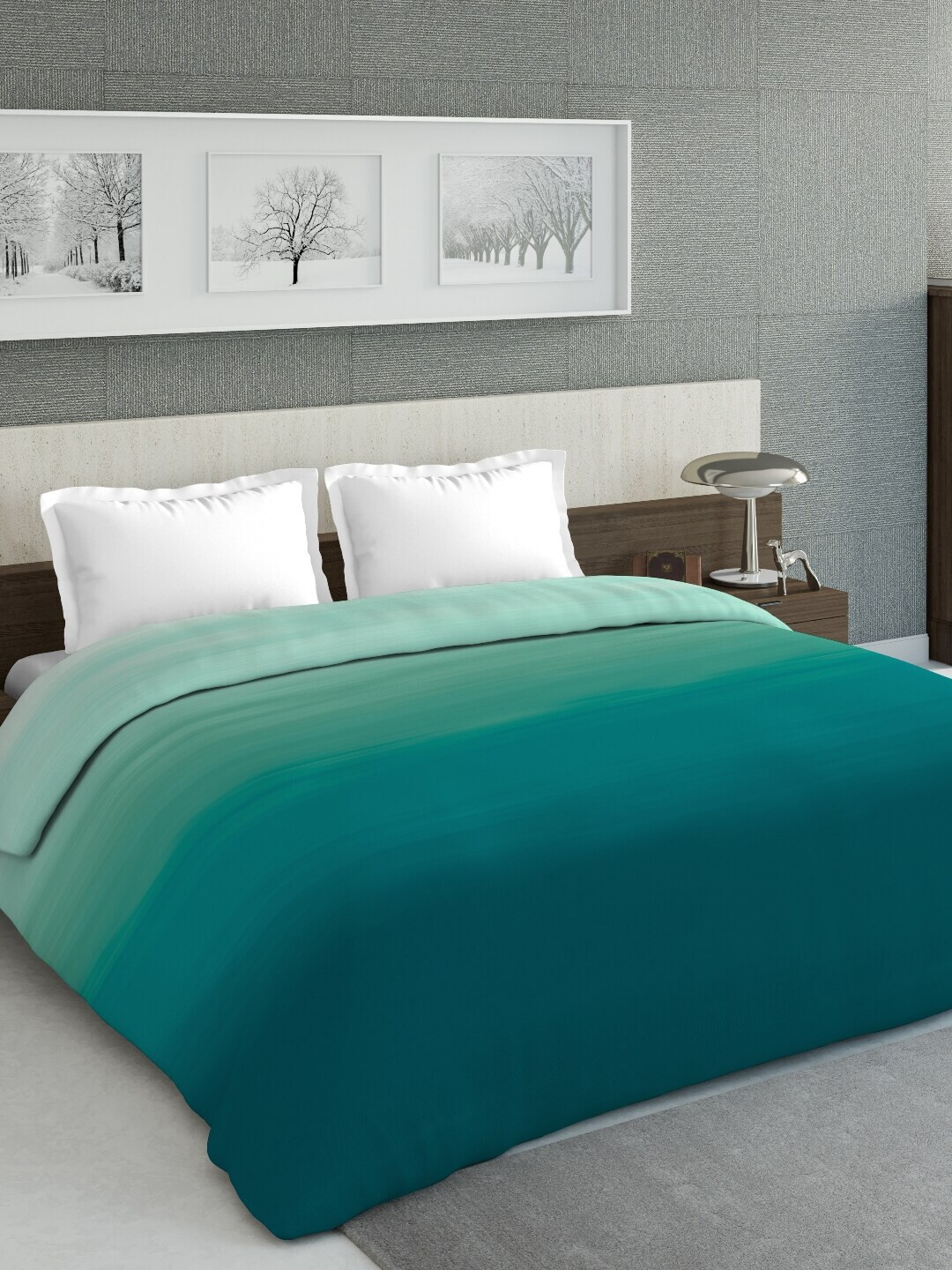 

DDecor Green Striped Mild Winter 150 GSM Double Bed Comforter
