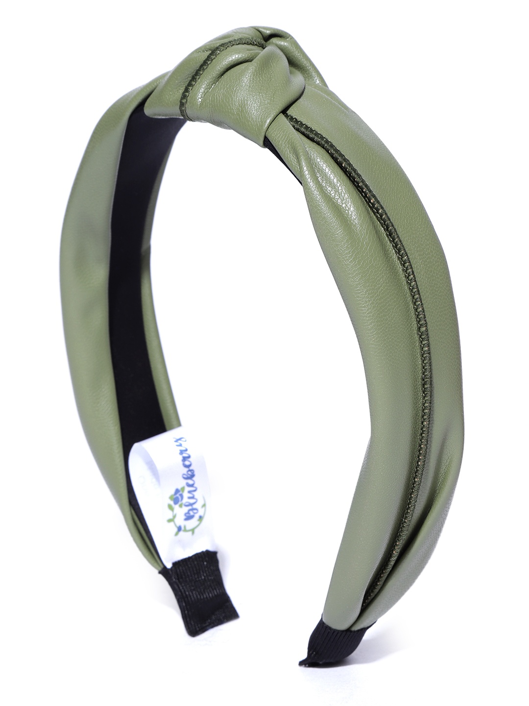 

Blueberry Women Olive Green Solid Hairband with Knot Detail
