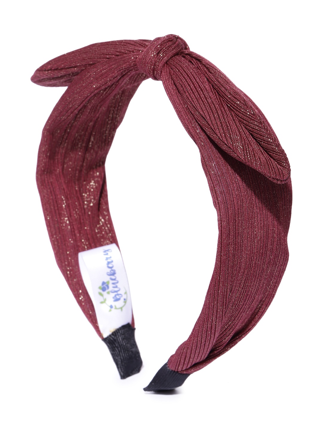 

Blueberry Women Maroon Solid Hairband with Bow Detail