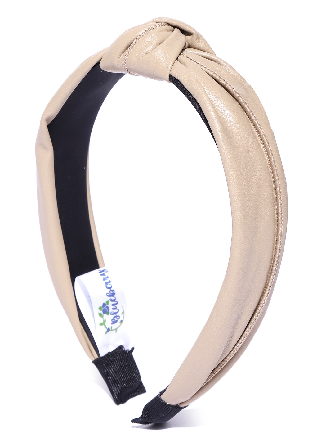 

Blueberry Beige Solid Hairband with Knot Detail