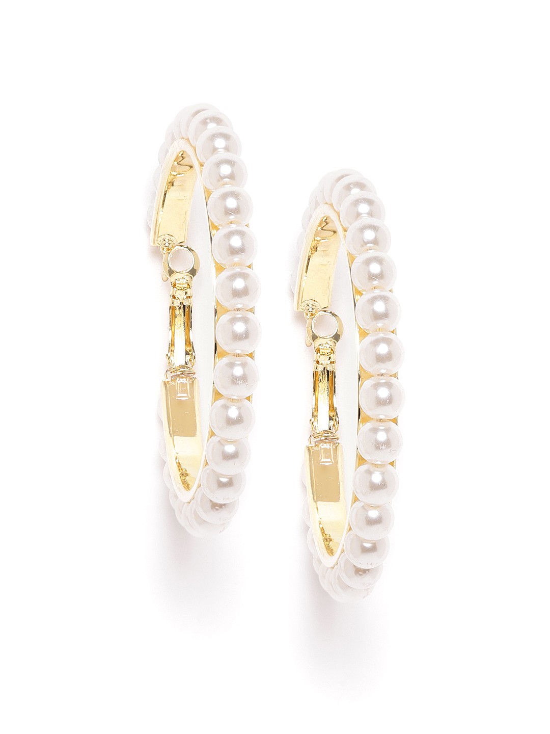 

Blueberry White Gold-Plated & Beaded Hoop Earrings
