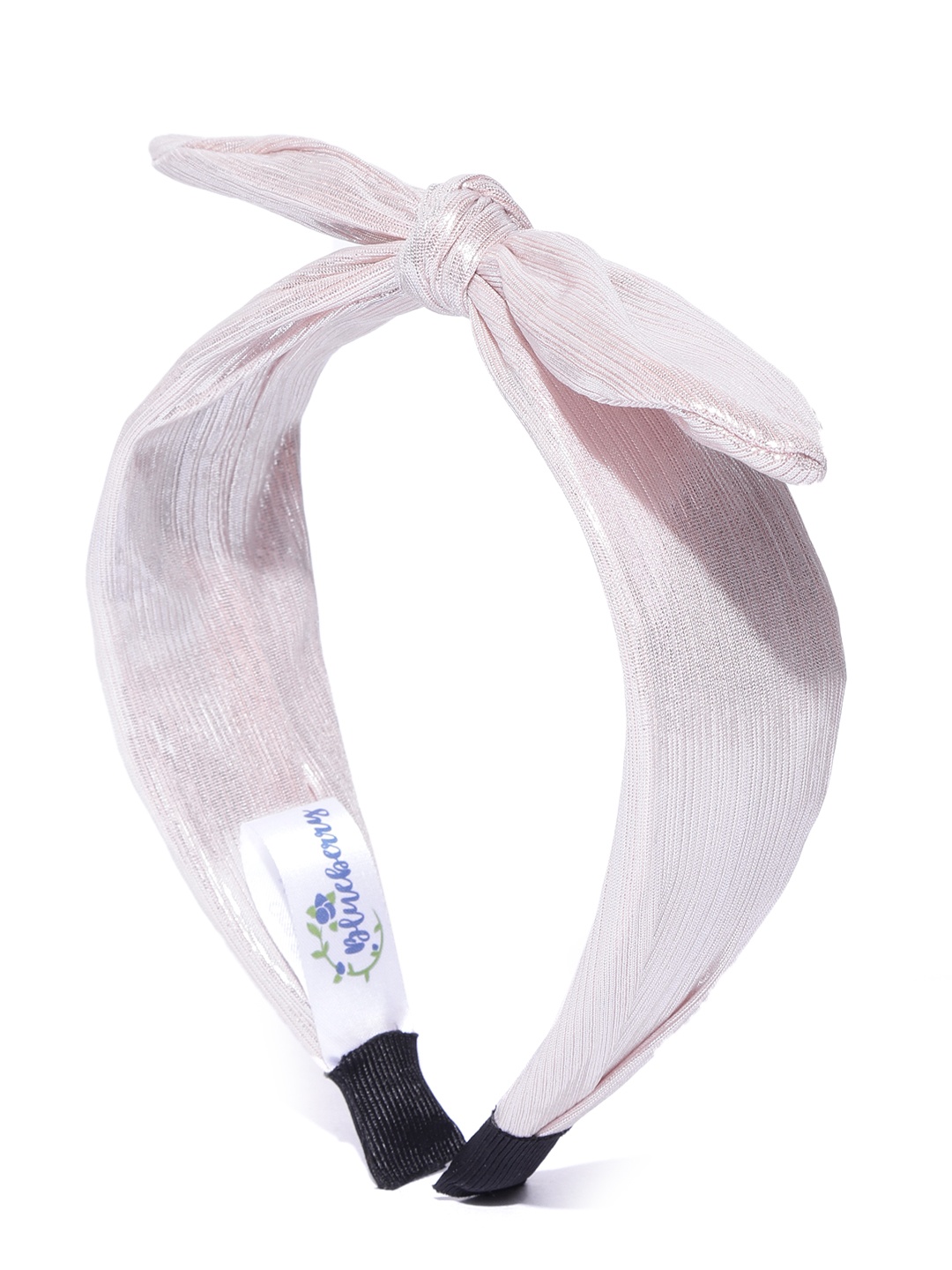 

Blueberry Women Pink & Silver-Toned Self Striped Hairband with Knot Detail