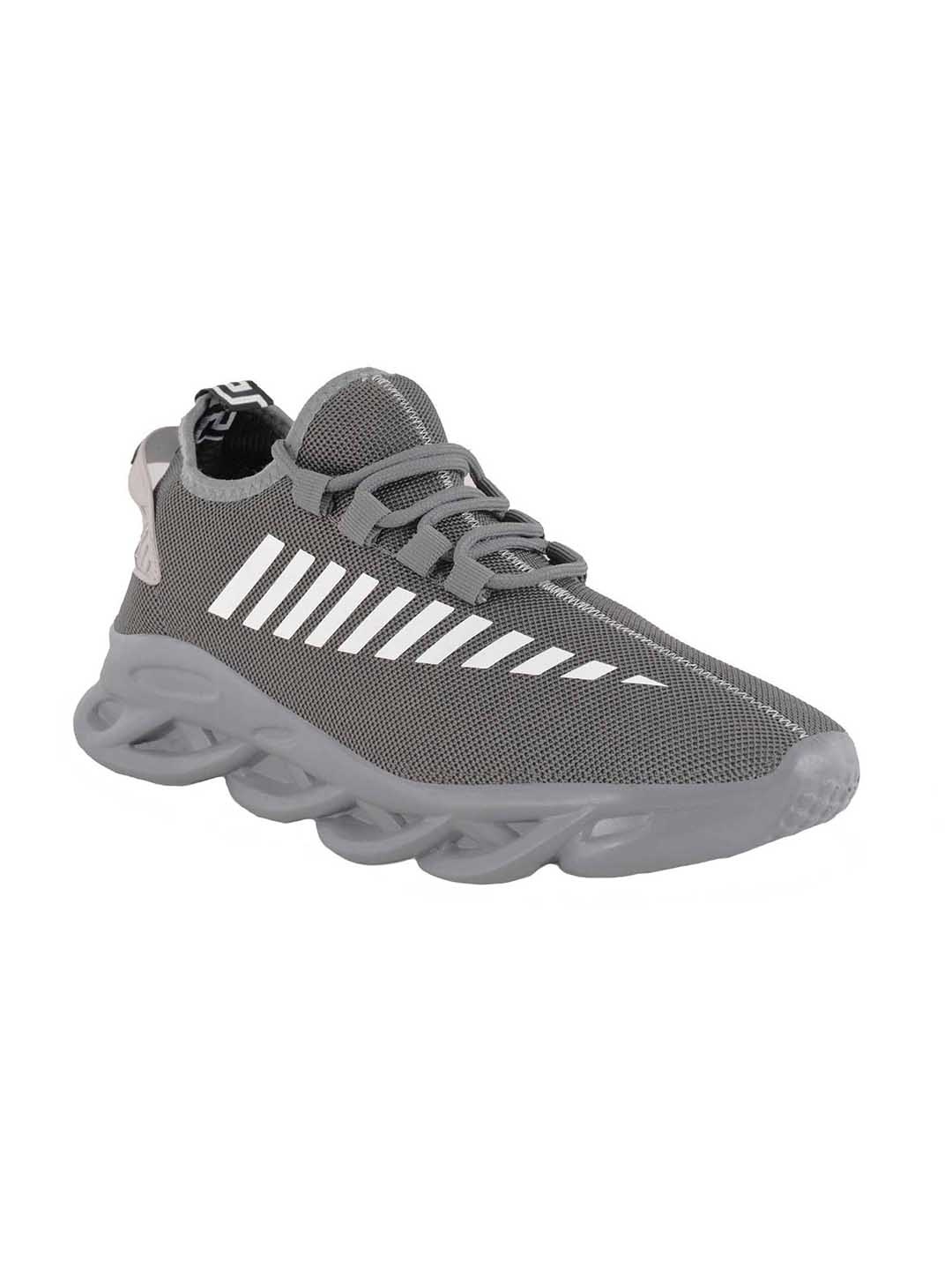 

Ferraiolo Men Grey Printed Mesh Mid-Top Sneakers