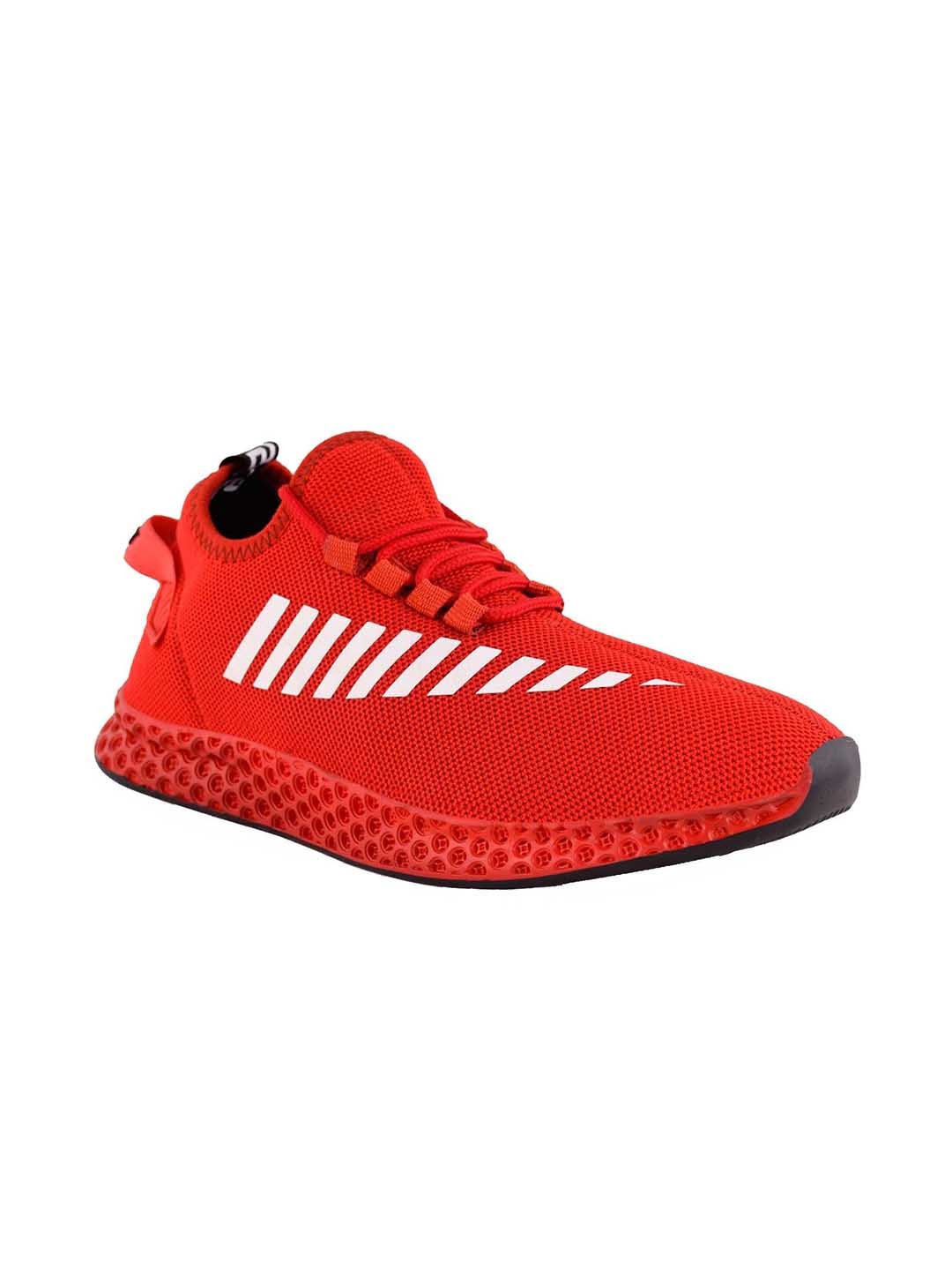 

Ferraiolo Men Red Printed Mesh Mid-Top Sneakers