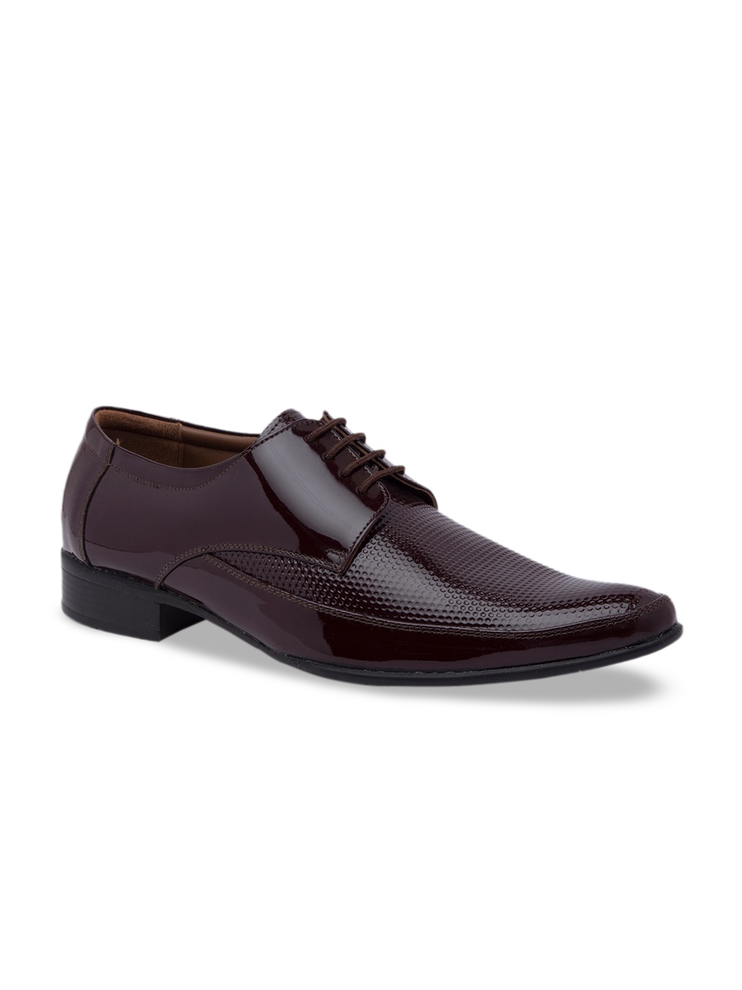 

Regal Men Maroon Textured Leather Formal Derbys, Burgundy