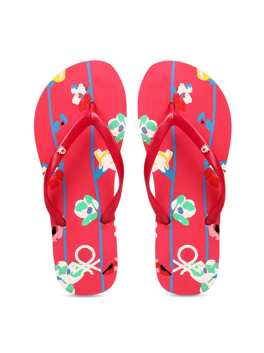 

United Colors of Benetton Women Red Printed Thong Flip-Flops