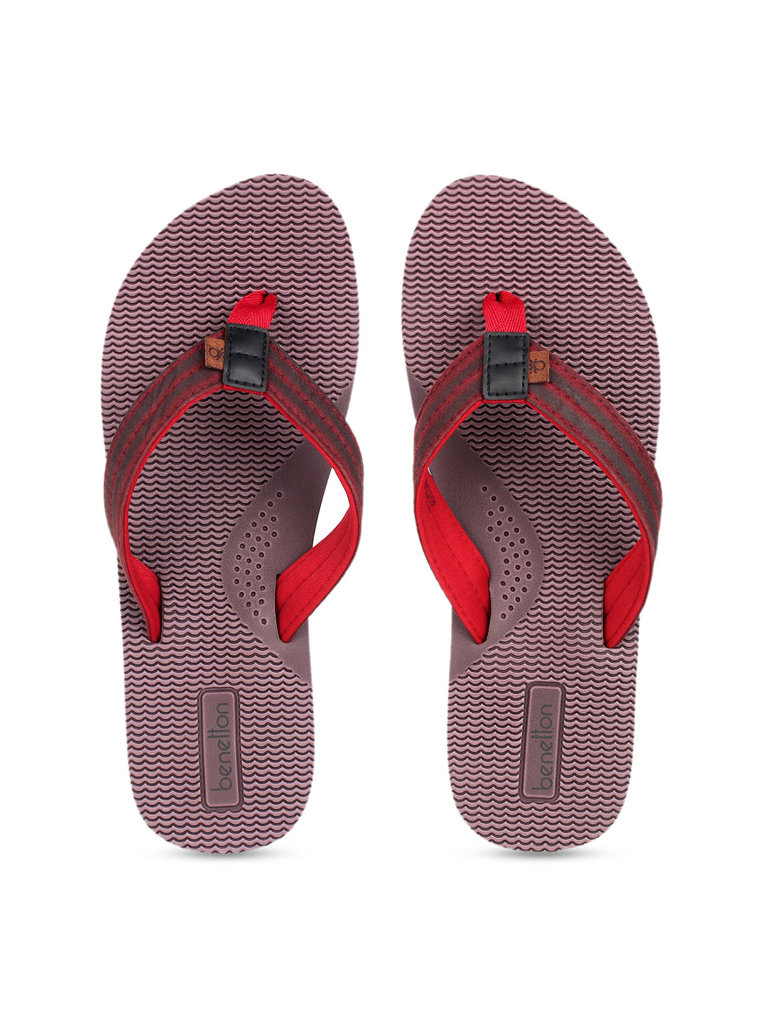 

United Colors of Benetton Women Maroon Printed Thong Flip-Flops