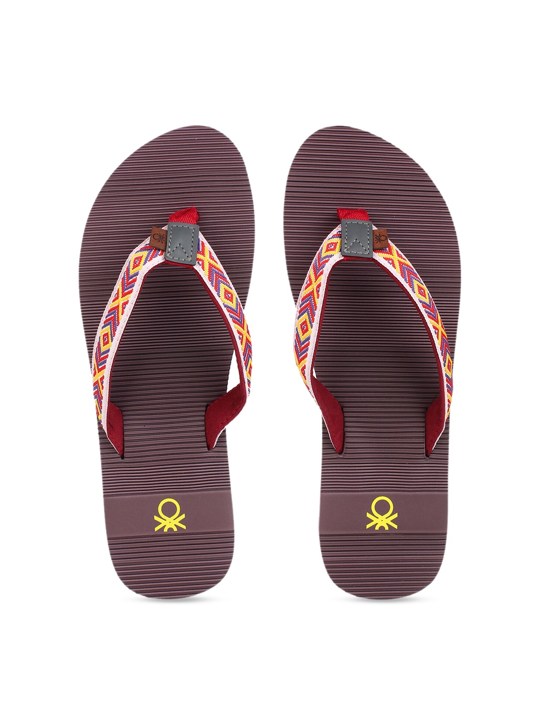 

United Colors of Benetton Women Mauve Printed Thong Flip-Flops