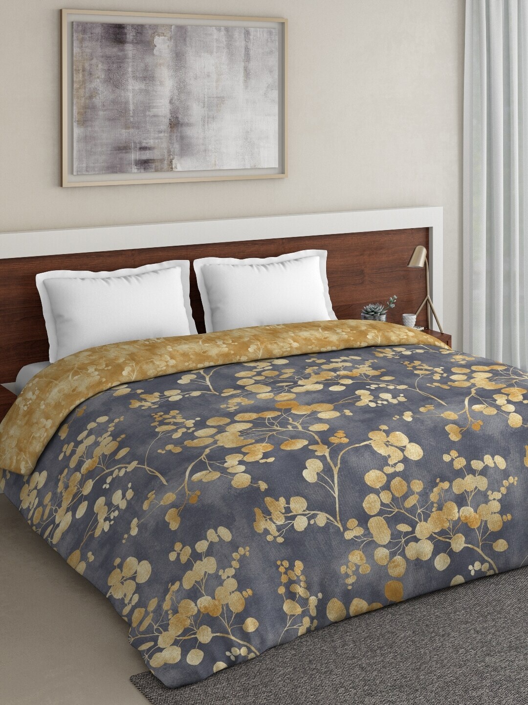 

DDecor Grey Floral Mild Winter 150 GSM Double Bed Comforter