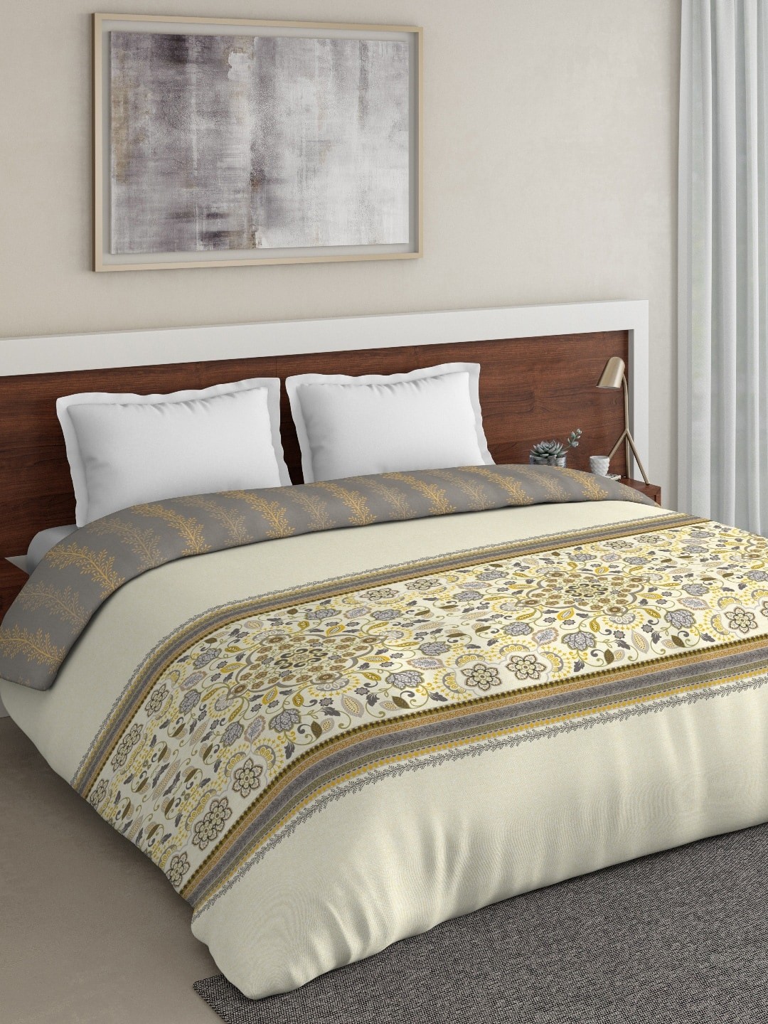 

DDecor Yellow Floral Mild Winter 150 GSM Double Bed Comforter