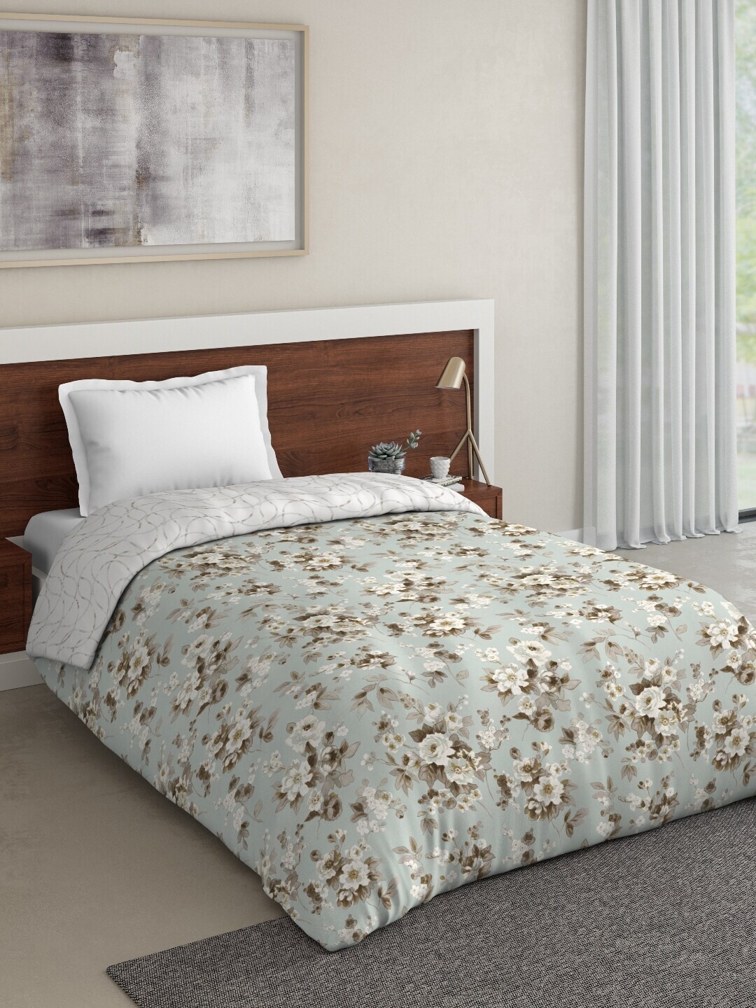 

DDecor Blue Floral Mild Winter 150 GSM Single Bed Comforter