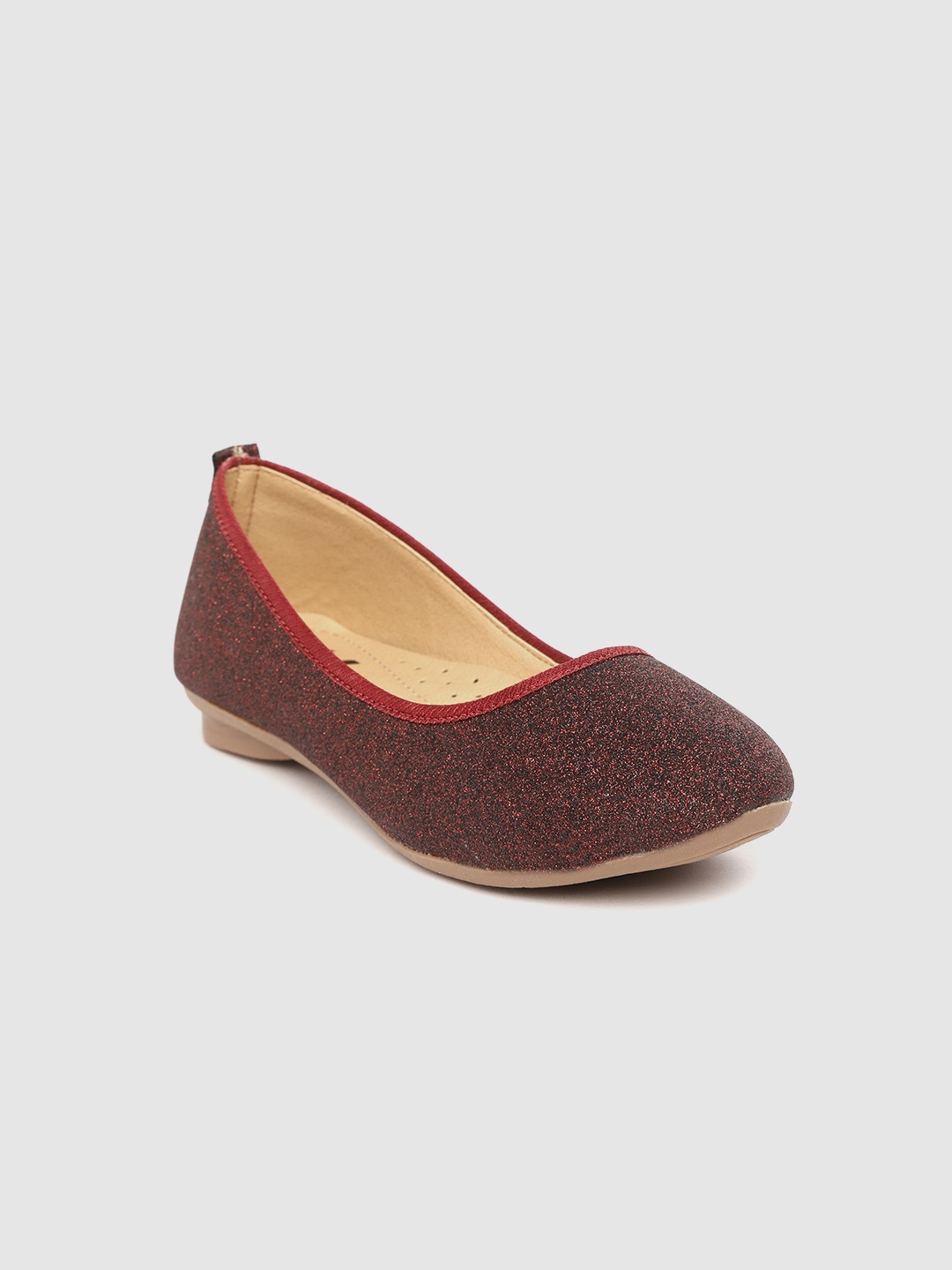 

YK Girls Burgundy Shimmer Ballerinas