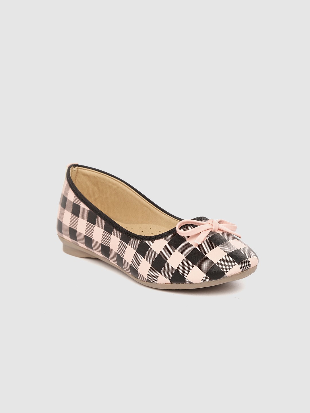 

YK Girls Black & Pink Checked Ballerinas