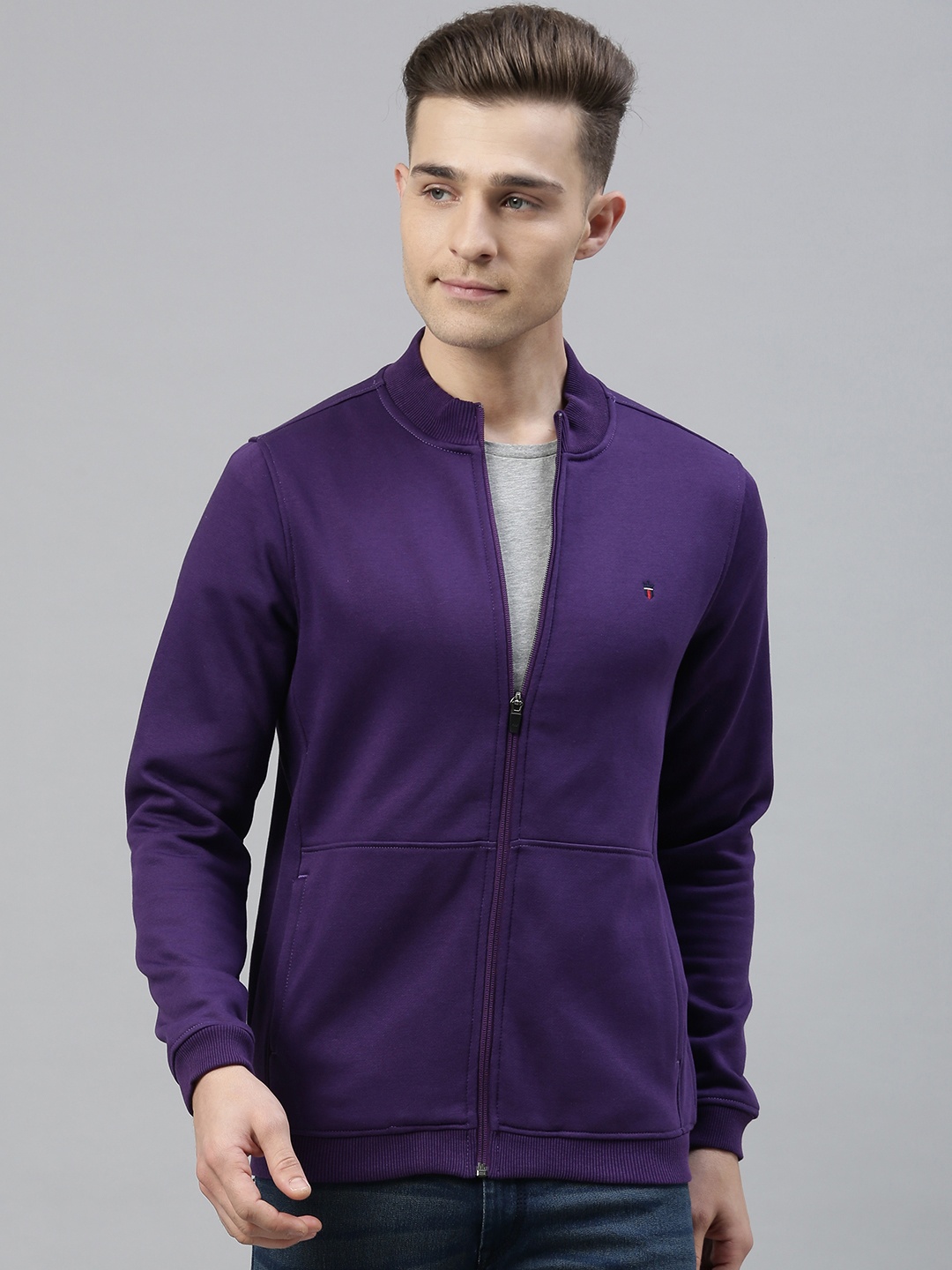 

Louis Philippe Sport Men Purple Solid Sweatshirt
