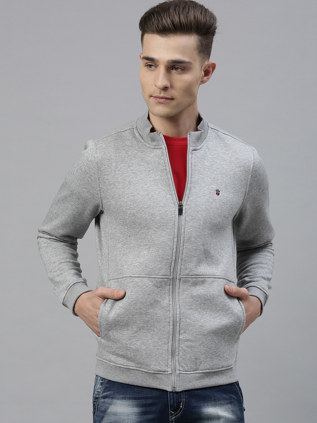 

Louis Philippe Sport Men Grey Solid Sweatshirt