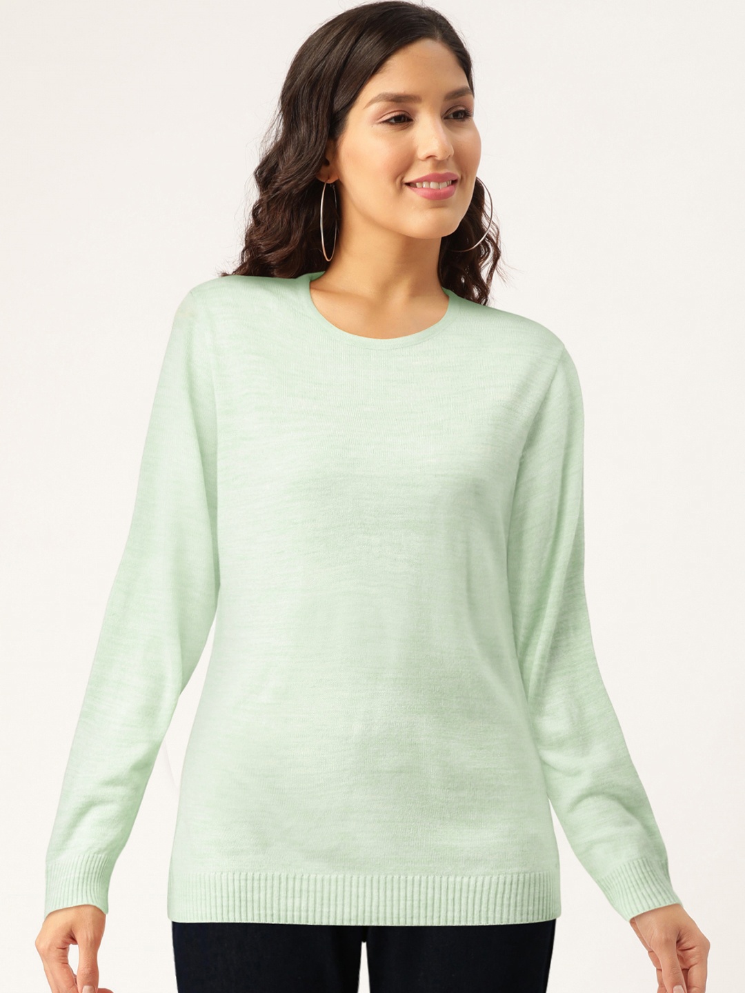 

Okane Women Green Solid Pullover