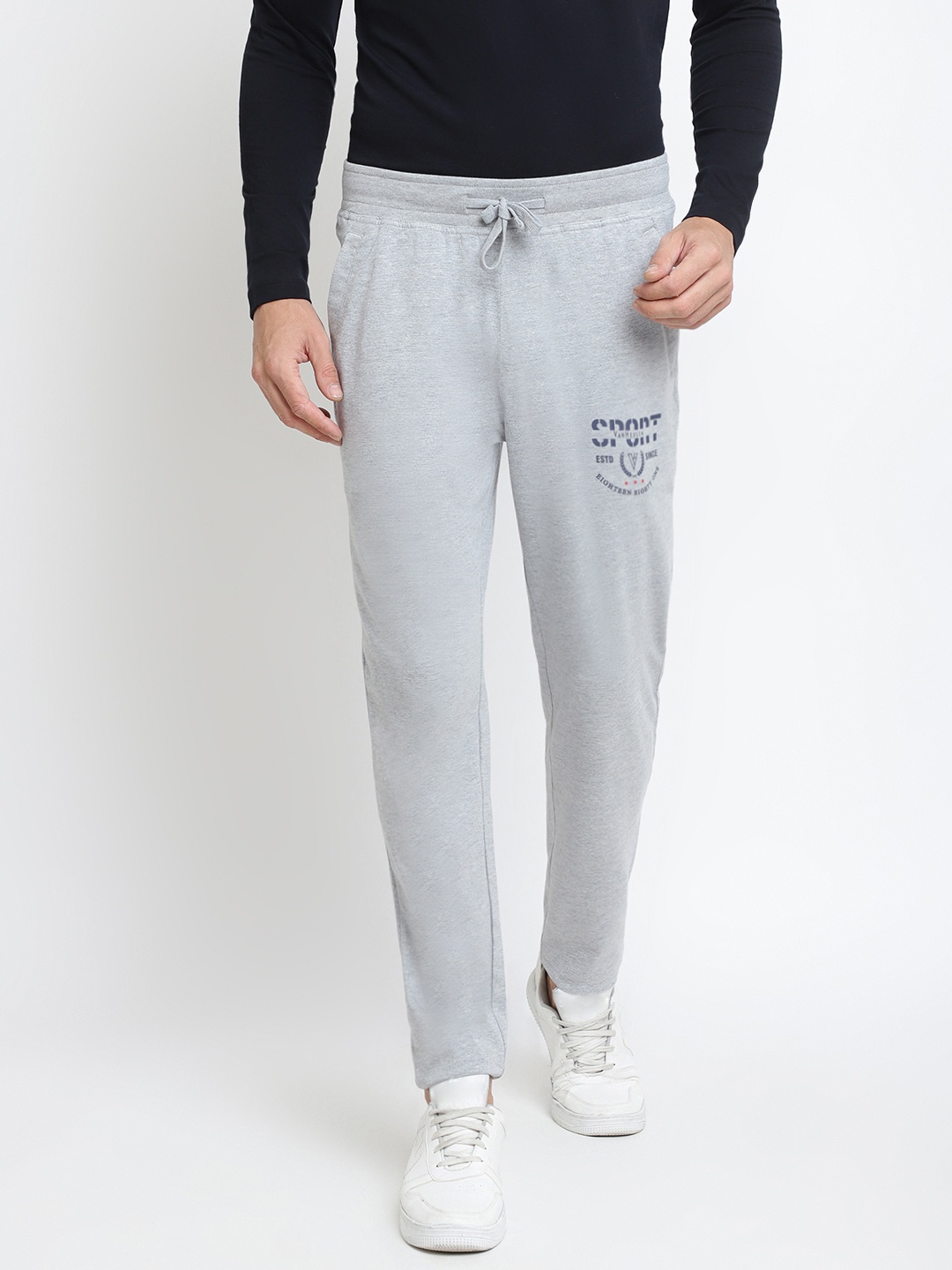 

Van Heusen Men Grey Solid Smart Tech Easy Stain Release Track Pants