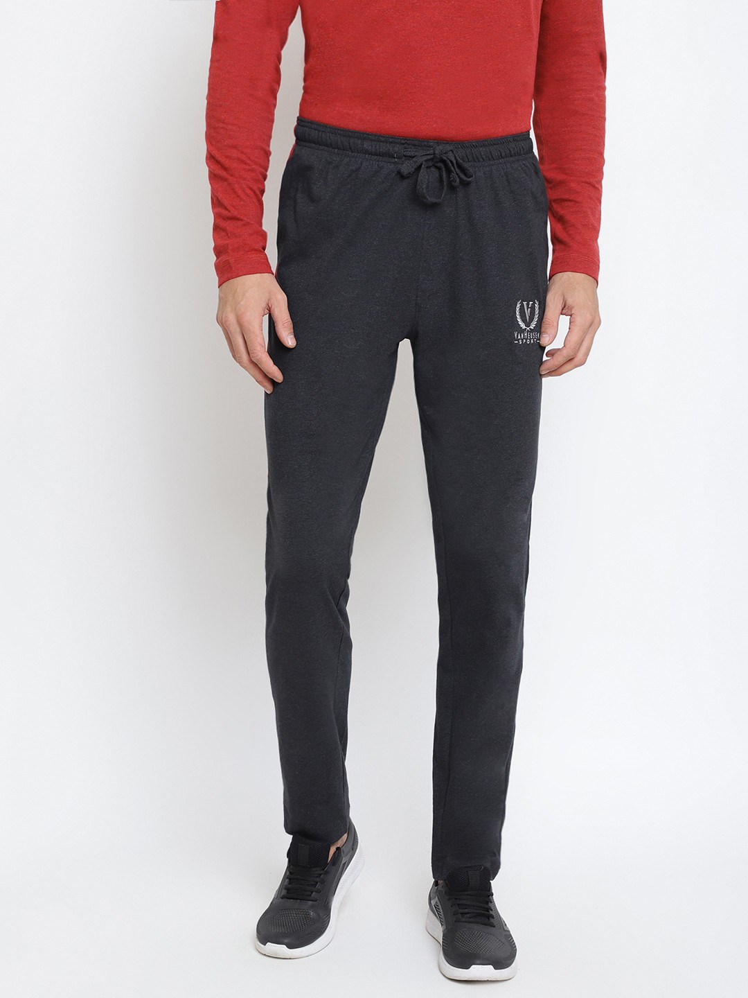 

Van Heusen Men Grey Printed Smart Tech Easy Stain Release Track Pants