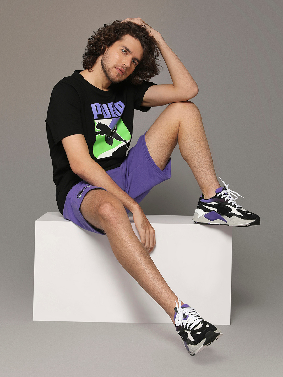 

Puma Men Purple Solid Regular Fit Tailored Sports Shorts