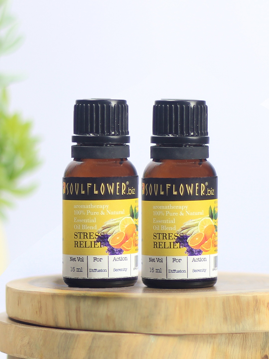 

Soulflower Unisex Set of 2 Stress Relief Essential Oils, Yellow