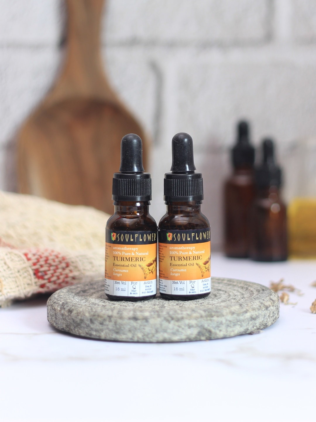 

Soulflower Pack of 2 Turmeric Pure Essential Oil For Sensitive Skin & Hair 15ml, Orange