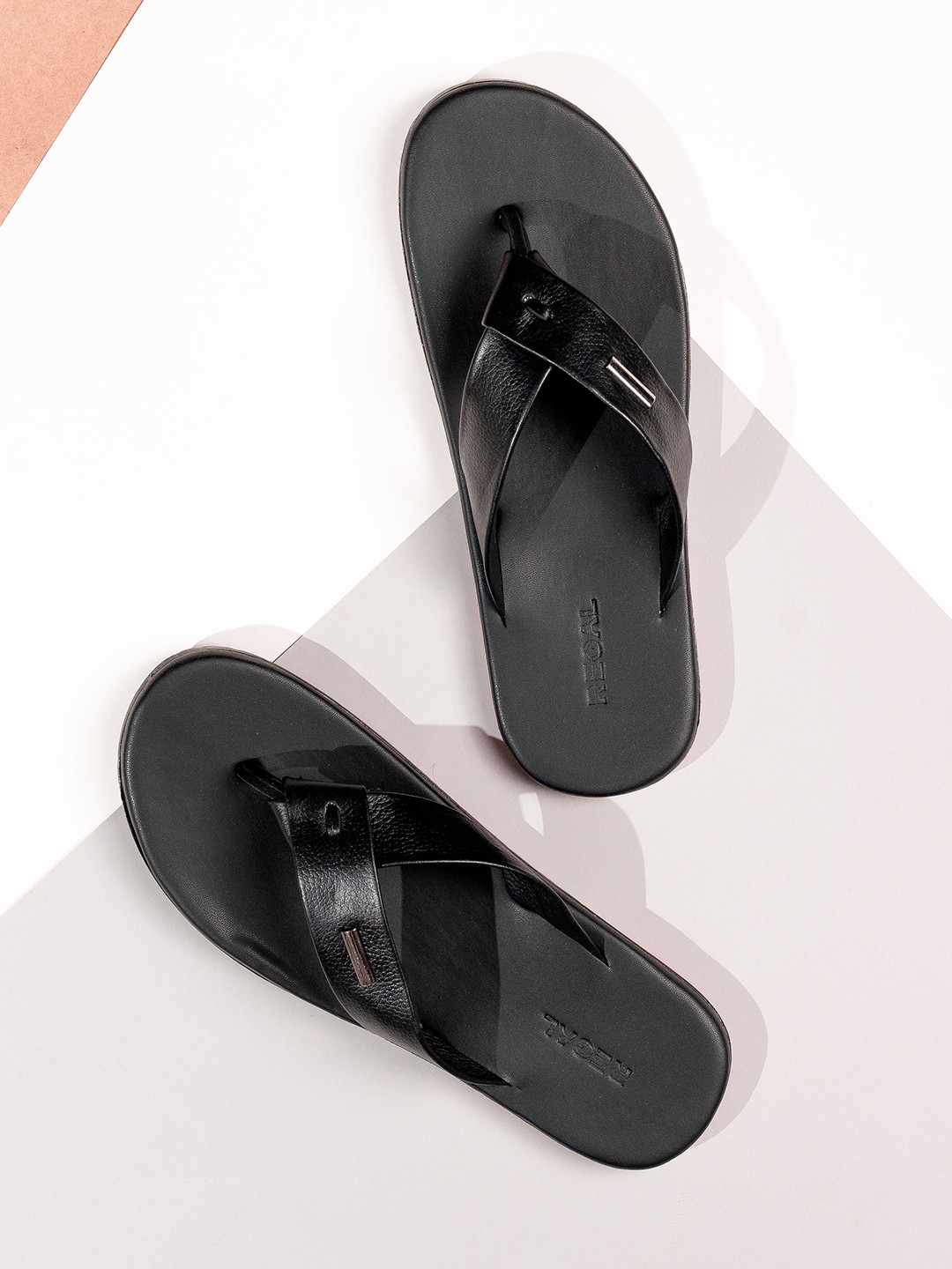 

Regal Men Black Leather Comfort Sandals