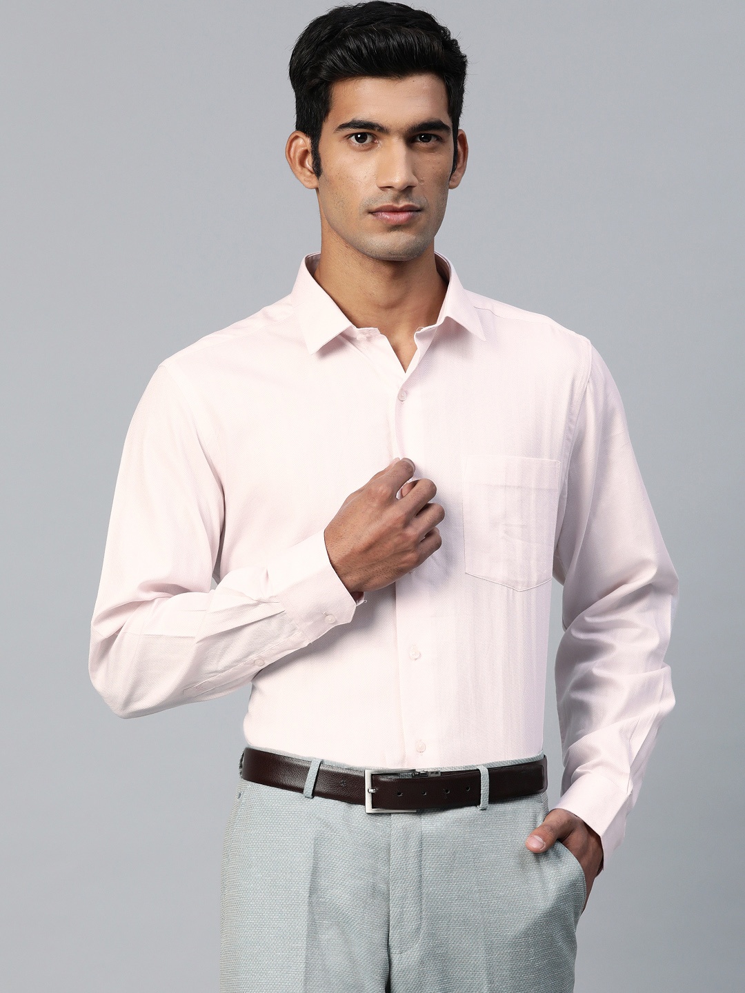 

Arrow Men Pink Regular Fit Self-Design Formal Shirt