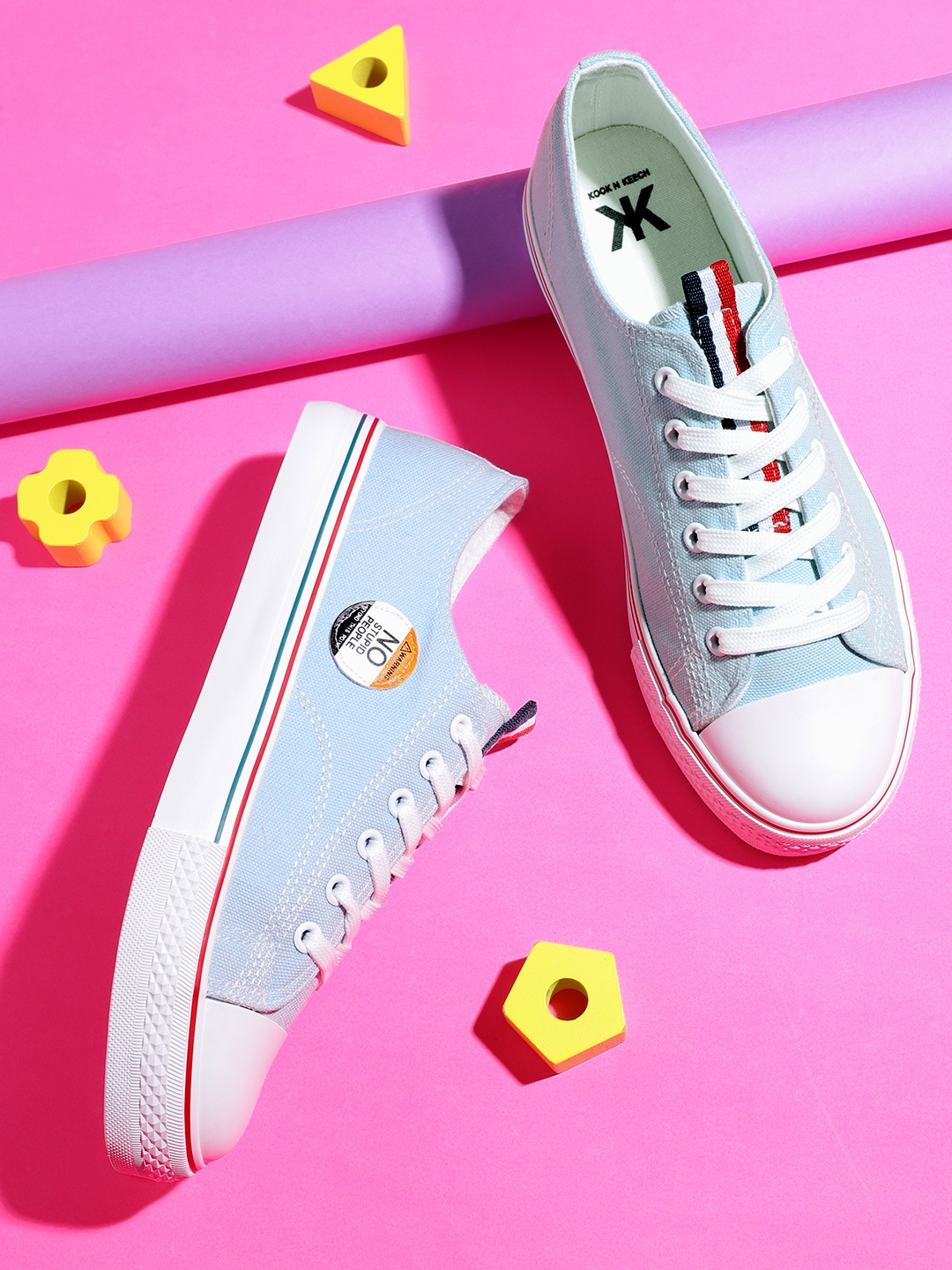 

Kook N Keech Women Blue Solid Sneakers with Applique Detail