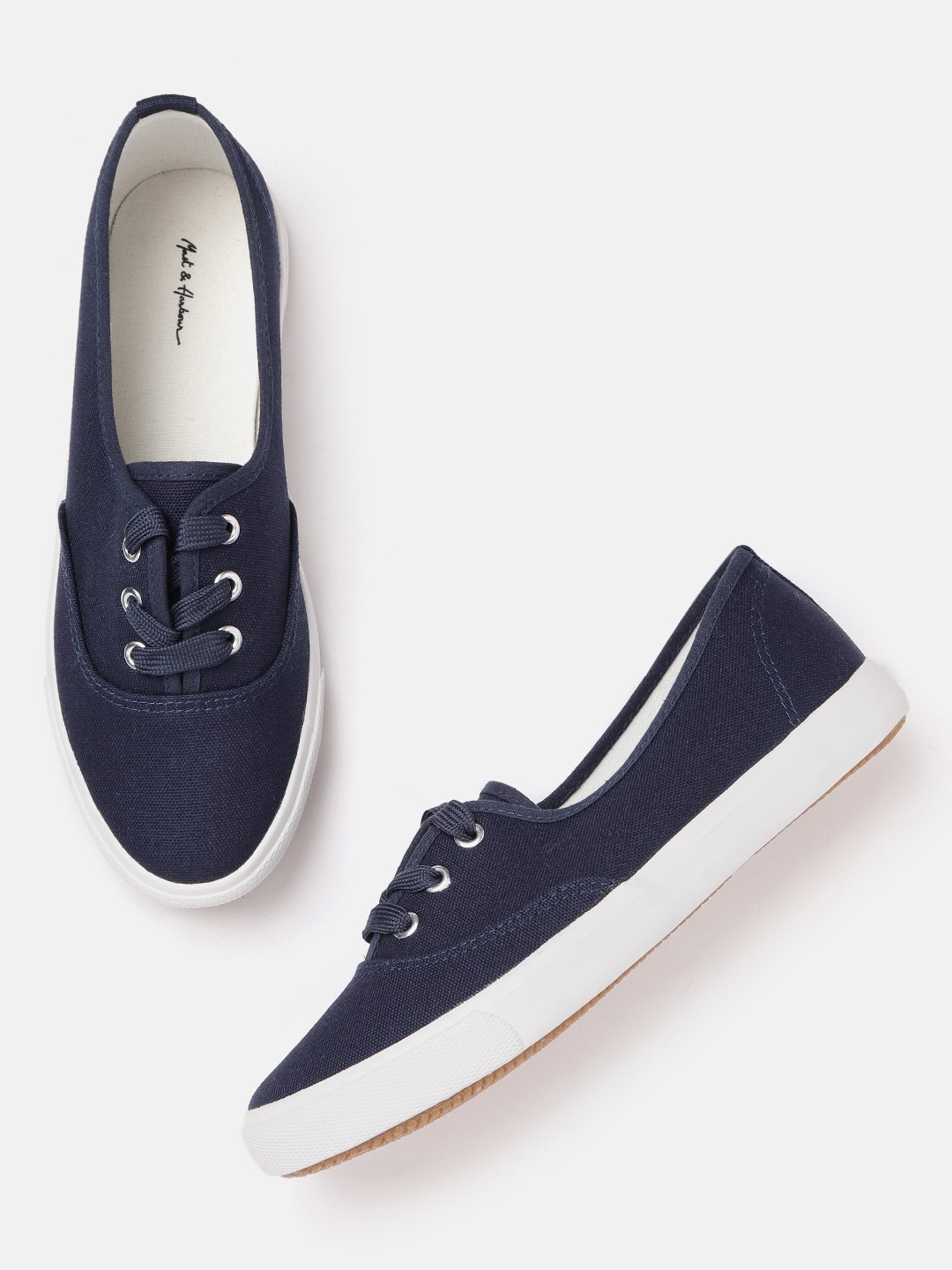 

Mast & Harbour Women Navy Blue Solid Sneakers