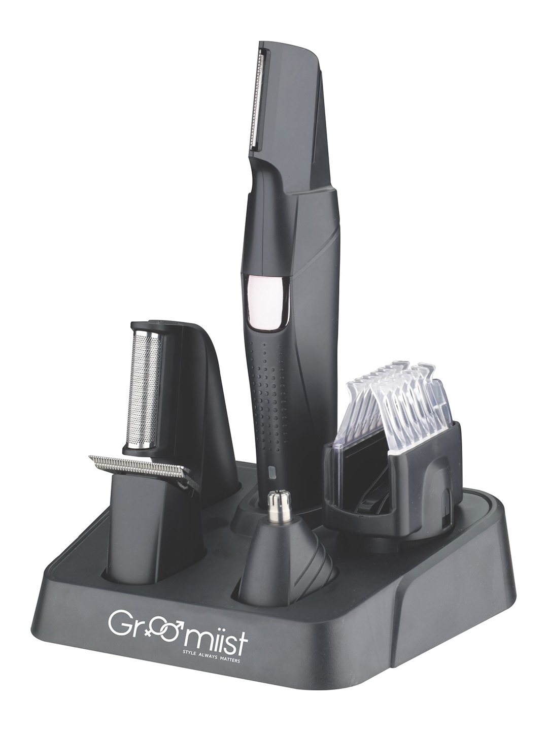 

Groomiist Men Waterproof Cordless 4 in 1 Trimmer 20 Length / 60 min PT-303, Black