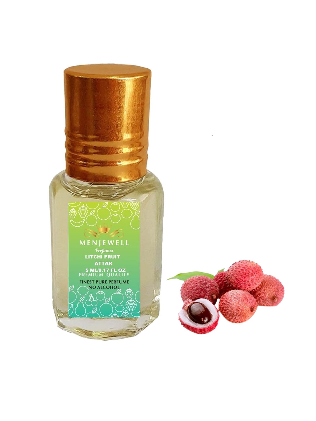 

Menjewell Litchi Attar Perfume 5ml, Transparent