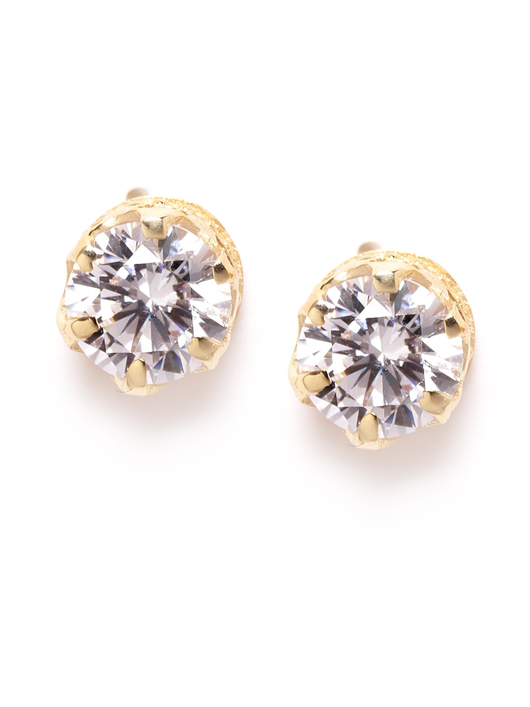 

Silgo 925 Sterling Silver Gold-Plated CZ Circular Studs