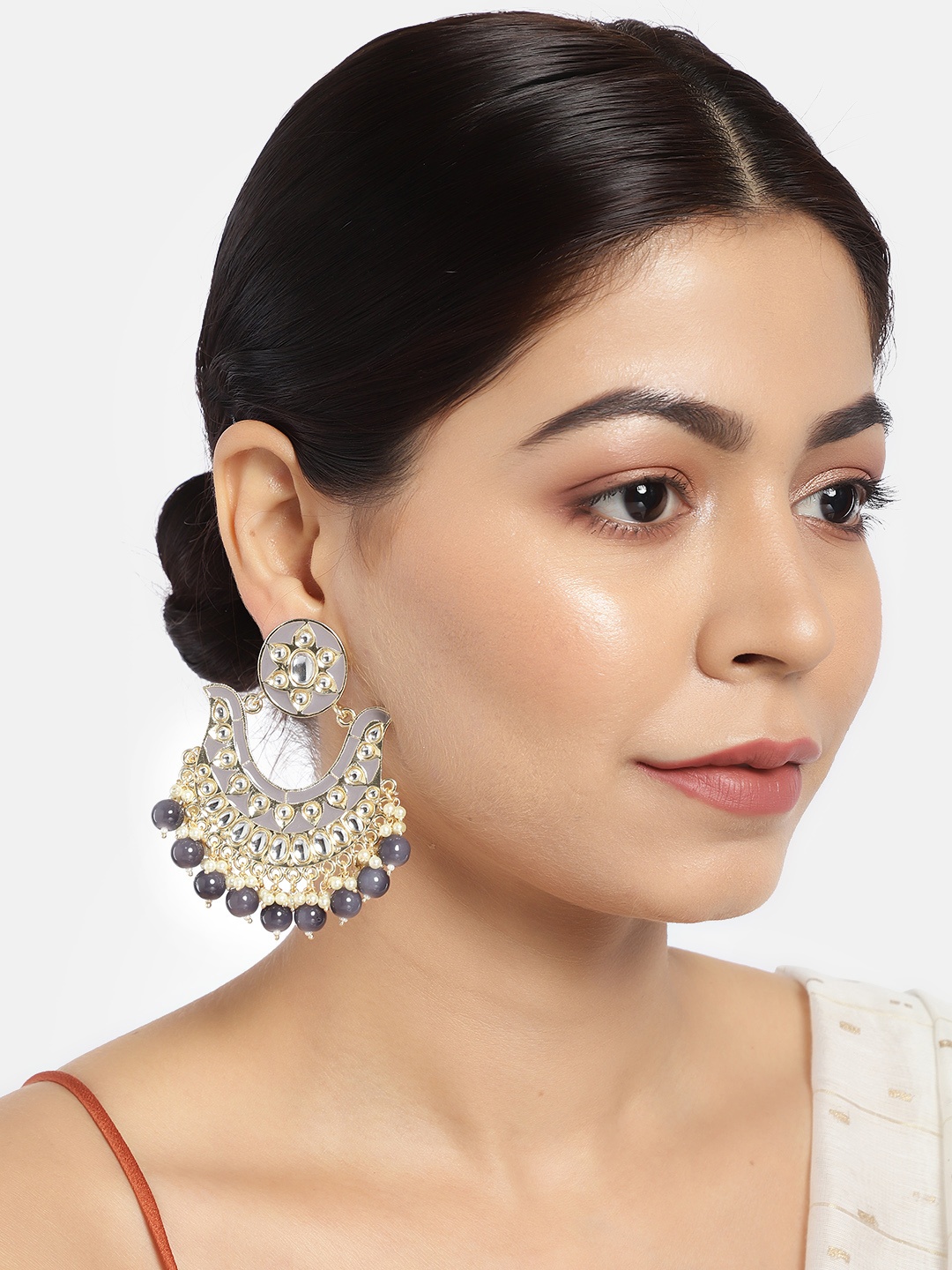

LAIDA Gold-Plated & Grey Classic Handcrafted Chandbalis