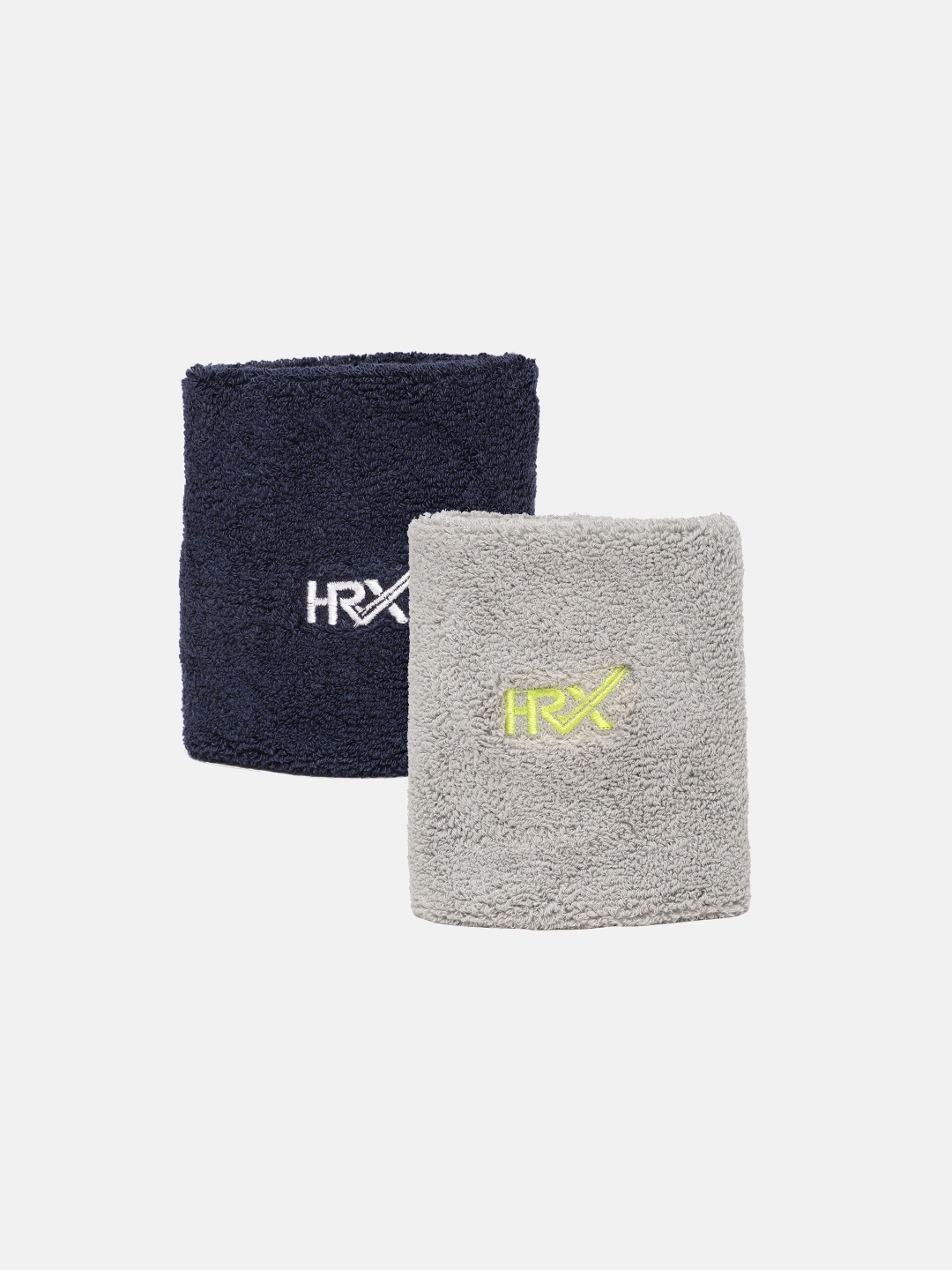 

HRX by Hrithik Roshan Unisex Set of 2 Brand Logo Wristbands, Navy blue